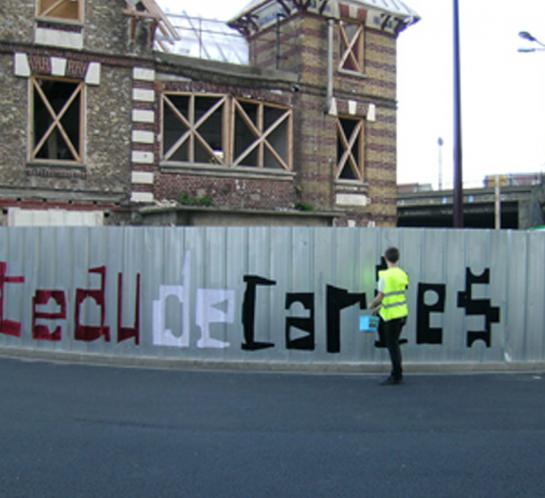 Big Bang : 1er salon de l'art et de l'édition du Val de Marne / Intervention sur les palissades du nouveau commissariat de la ville